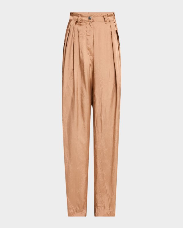 Polkana Pleated Wide-Leg Cargo Pants